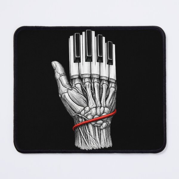 Item preview, Piano Bones — Skeleton Hand With Piano Keys | Surreal Music Anatomy Art Print designed and sold by ArtoryWorks.