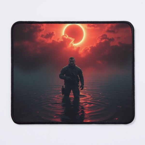 Item preview, Red Eclipse Warrior - Soldier in Apocalyptic Waters designed and sold by EllDAV777.