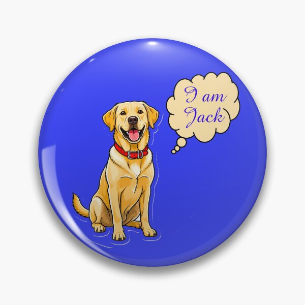Item preview, "I Am Jack" Happy Yellow Labrador Dog with Red Collar | Personalized Pet Art designed and sold by zohocreations.