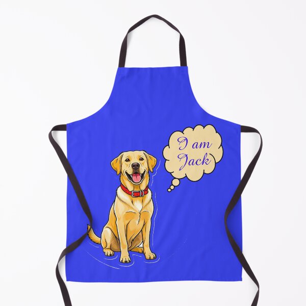 Item preview, "I Am Jack" Happy Yellow Labrador Dog with Red Collar | Personalized Pet Art designed and sold by zohocreations.