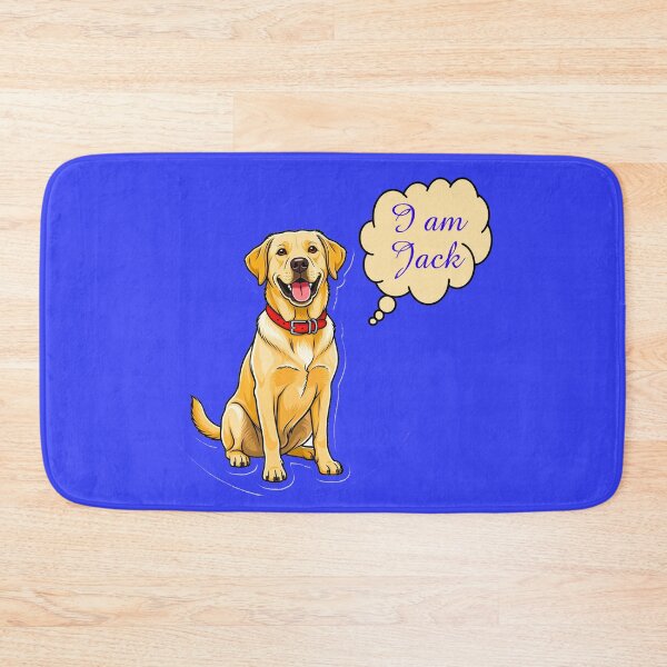 Item preview, "I Am Jack" Happy Yellow Labrador Dog with Red Collar | Personalized Pet Art designed and sold by zohocreations.