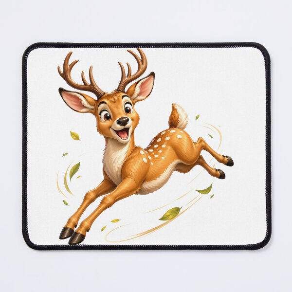 Item preview, Leaping Playful 3D Cartoon Woodland Animal Positive Vibes designed and sold by LunaPixelStudio.