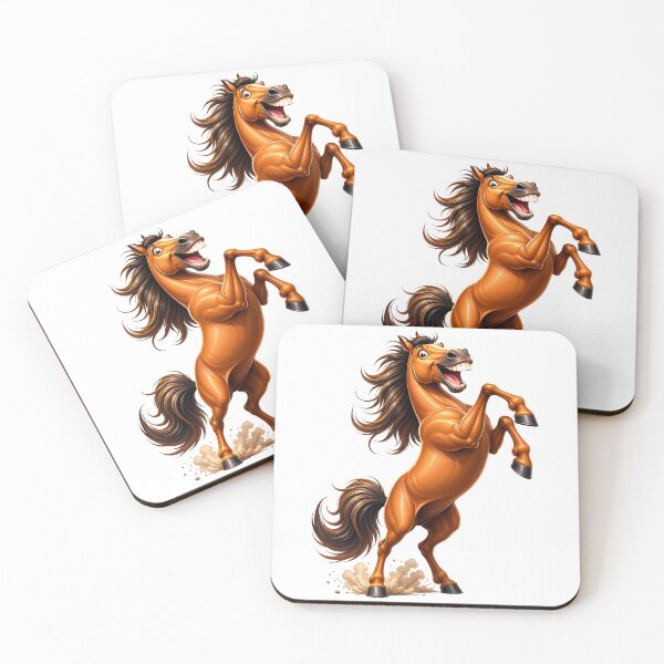 Item preview, Rearing Playful 3D Cartoon Equestrian Positive Vibes designed and sold by LunaPixelStudio.
