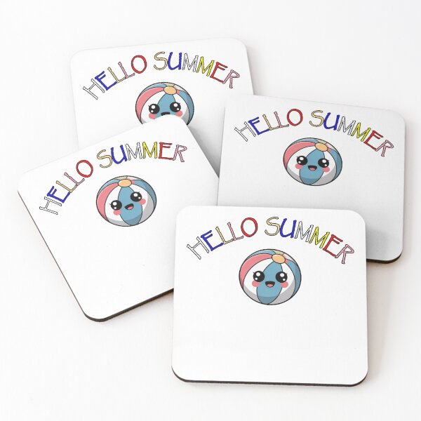 Item preview, Hello Summer Cute Kawaii Beach Ball designed and sold by QuiteOrbit.