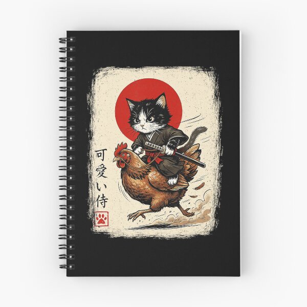 Item preview, Funny Warrior Cat Riding Chicken in Retro Japanese Animal designed and sold by titanlevi.