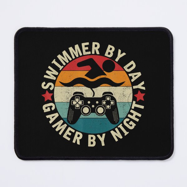 Item preview, Swimmer by Day Gamer by Night Retro Swimming and Video Game designed and sold by FGTV2021.