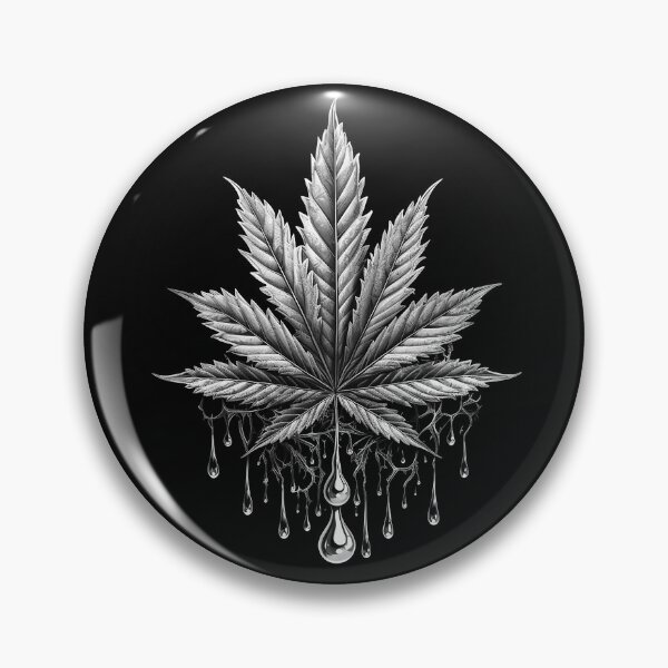 Item preview, Black and White Cannabis Leaf Drip – Bold Botanical Weed Art designed and sold by inkoutninja.