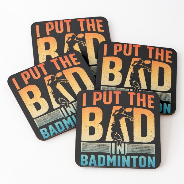 Item preview, I Put The Bad In Badminton Funny Retro Sports Quote designed and sold by allistermariam.