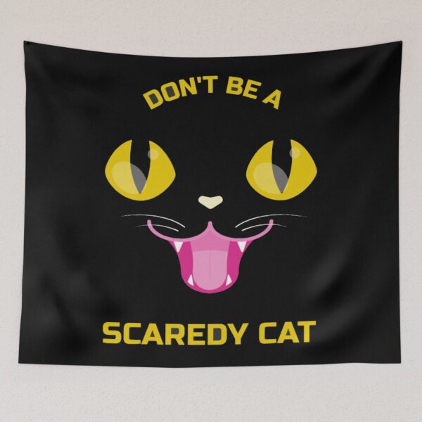 Item preview, Don't Be A Scaredy Cat Funny Black Cat designed and sold by GenZFashion000.