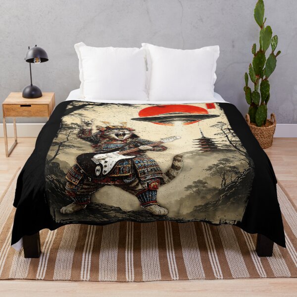 Item preview, Rock Guitar Cat Warrior in Retro Japanese Sci Fi Poster Style designed and sold by titanlevi.