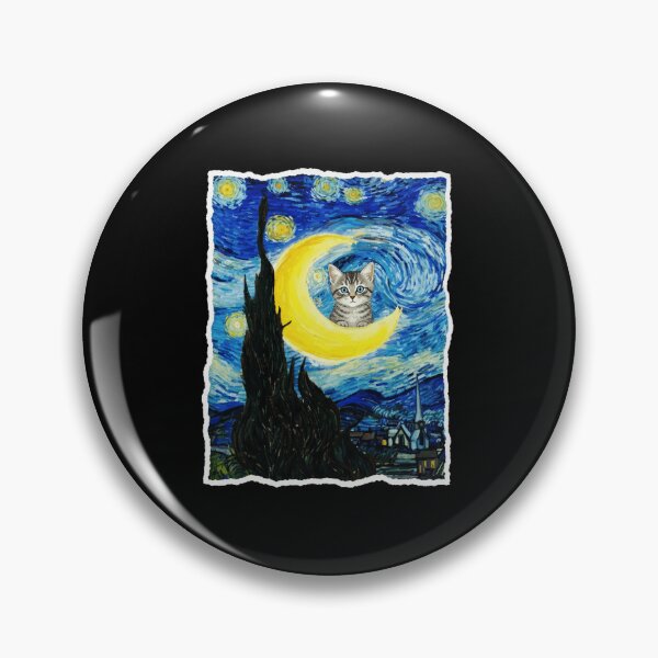 Item preview, Moonlit Kitten In Dreamy Swirling Night Sky Fantasy Painting Style designed and sold by JordynLadukeg65.