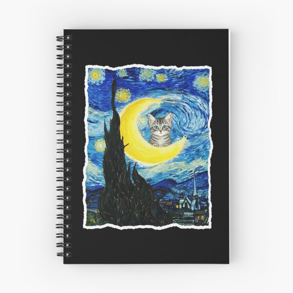 Item preview, Moonlit Kitten In Dreamy Swirling Night Sky Fantasy Painting Style designed and sold by JordynLadukeg65.