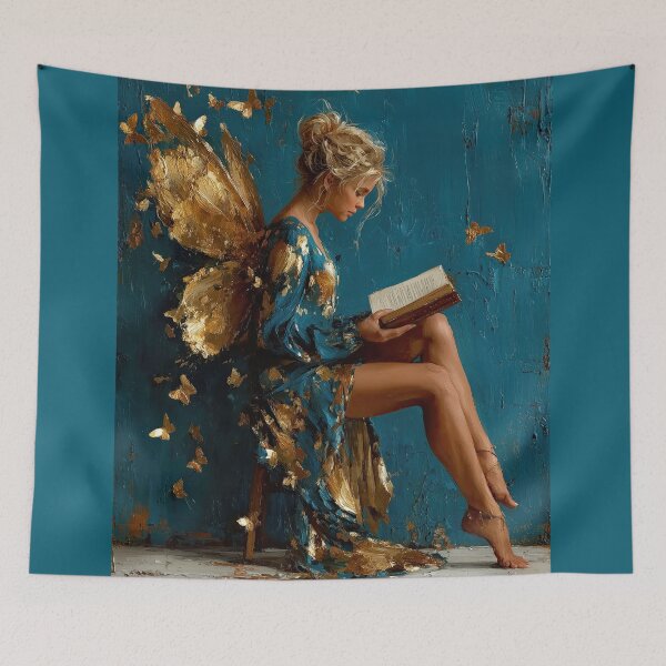 Item preview, Golden Winged Fairy Reading Magic Book designed and sold by colorful-white.