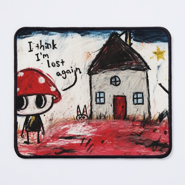 Item preview, Lost Mushroom Character Dark Whimsical Outsider Art Illustration designed and sold by eliramaison.
