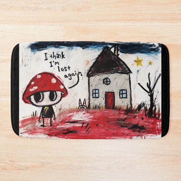 Item preview, Lost Mushroom Character Dark Whimsical Outsider Art Illustration designed and sold by eliramaison.