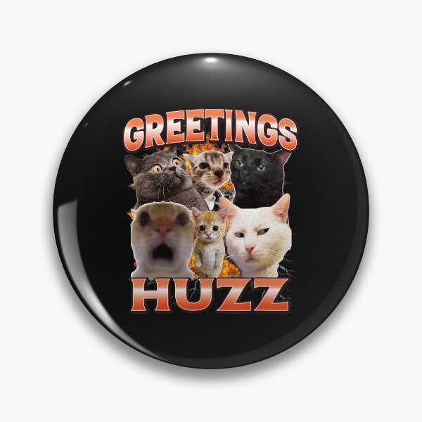 Item preview, Greetings Huzz Chaotic Cat Meme Collage With Funny Bootleg Energy designed and sold by Masonixem.