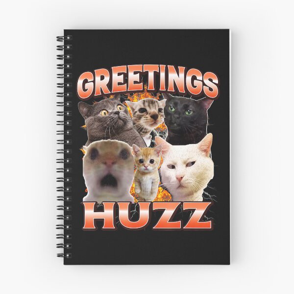 Item preview, Greetings Huzz Chaotic Cat Meme Collage With Funny Bootleg Energy designed and sold by Masonixem.