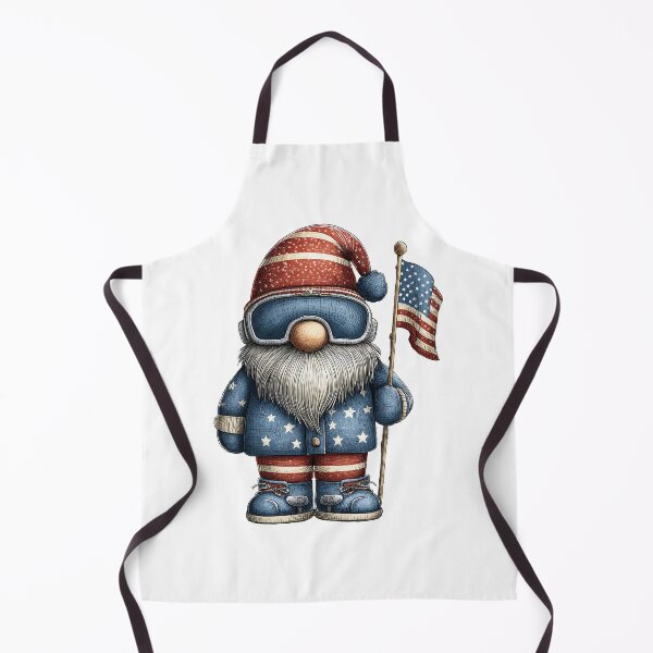 Item preview, Patriotic Ski Gnome Red White Blue Winter Illustration designed and sold by Boddicca.