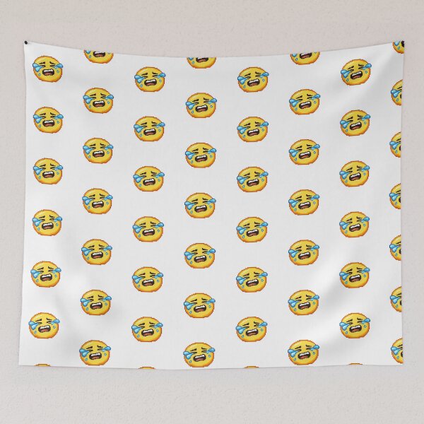 Item preview, Crying Hard Pixel Emoji – Retro 8 Bit Emotional Reaction Sticker designed and sold by ANiyati.