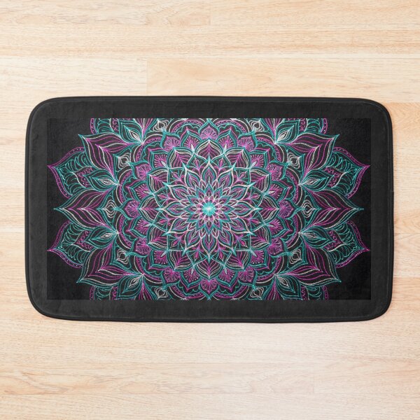 Item preview, Vibrant Neon Psychedelic Geometric Mandala designed and sold by SubhAksara.