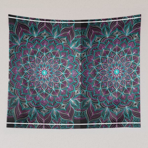 Item preview, Vibrant Neon Psychedelic Geometric Mandala designed and sold by SubhAksara.