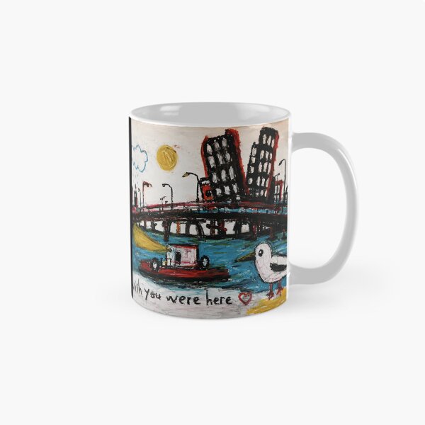 Item preview, Wish You Were Here Bird Drawing with Whimsical City Sketch Style designed and sold by eliramaison.