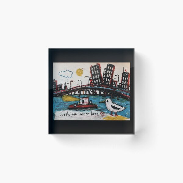 Item preview, Wish You Were Here Bird Drawing with Whimsical City Sketch Style designed and sold by eliramaison.
