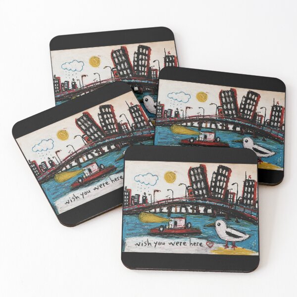 Item preview, Wish You Were Here Bird Drawing with Whimsical City Sketch Style designed and sold by eliramaison.