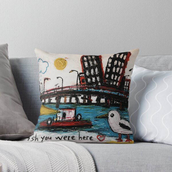 Item preview, Wish You Were Here Bird Drawing with Whimsical City Sketch Style designed and sold by eliramaison.