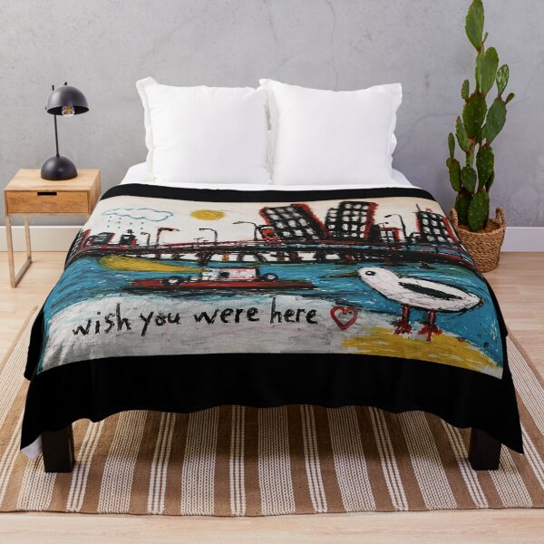 Item preview, Wish You Were Here Bird Drawing with Whimsical City Sketch Style designed and sold by eliramaison.