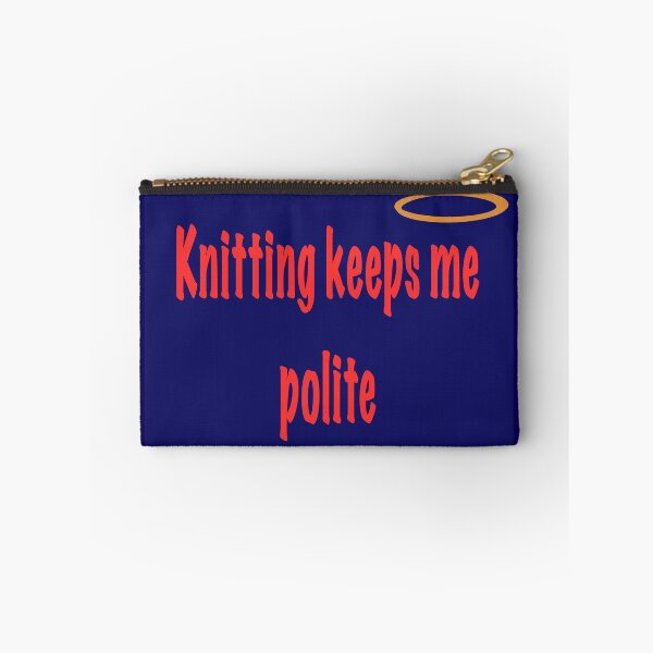 Item preview, Knitting Keeps Me Polite – Midnight Edition designed and sold by ArtyWares.