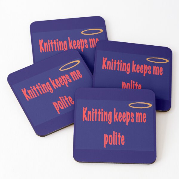 Item preview, Knitting Keeps Me Polite – Midnight Edition designed and sold by ArtyWares.