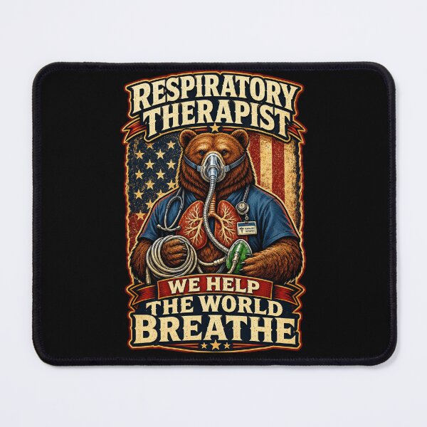 Item preview, Cool Patriotic Bear Respiratory Therapist Vintage American Flag Shirt | National Respiratory Care Week Healthcare Hero Gift designed and sold by ClinicalHubs.