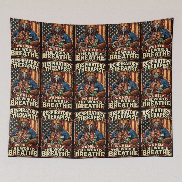 Item preview, Cool Patriotic Bear Respiratory Therapist Vintage American Flag Shirt | National Respiratory Care Week Healthcare Hero Gift designed and sold by ClinicalHubs.