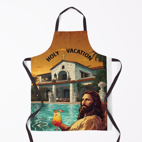 Item preview, Holy Vacation - Funny Jesus Pool Villa Art designed and sold by Modern Nest Art.