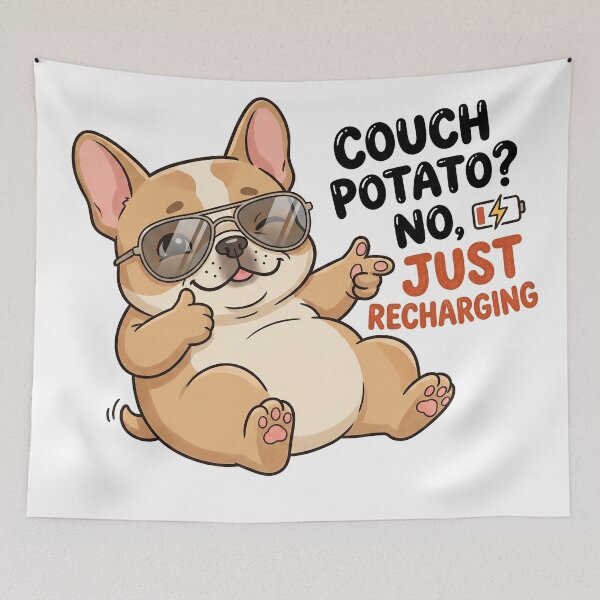 Item preview, Funny French Bulldog Recharging Sticker for Dog Lovers designed and sold by CrystalMineArts.