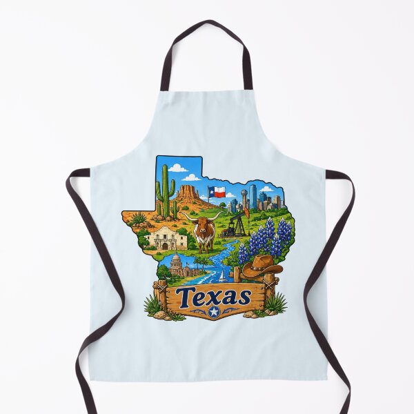 Item preview, Texas Scenic Map with Iconic Landscape designed and sold by Myra365Art.