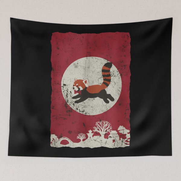 Item preview, Running Red Panda Vintage Nature Illustration With Distressed Texture designed and sold by JordynLadukeg65.