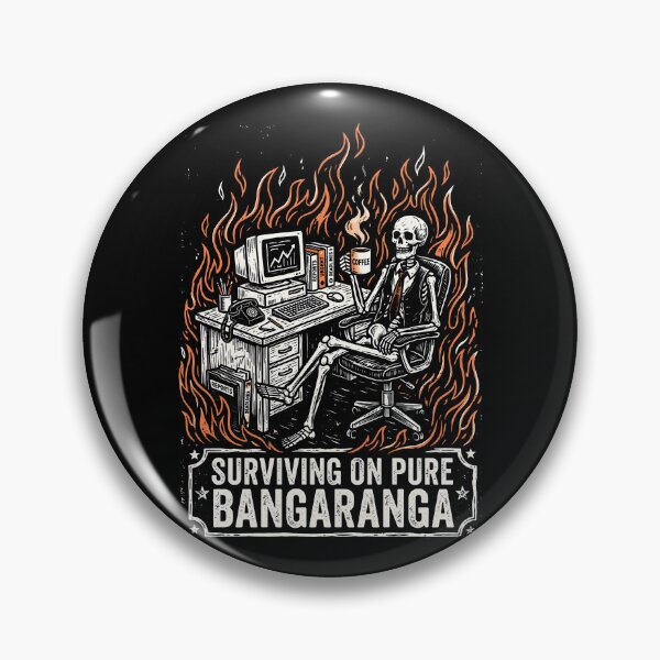 Item preview, Surviving on Pure Bangaranga Office Humor Linocut Style designed and sold by SplashTastic.