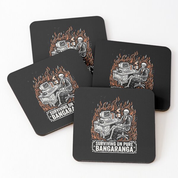 Item preview, Surviving on Pure Bangaranga Office Humor Linocut Style designed and sold by SplashTastic.