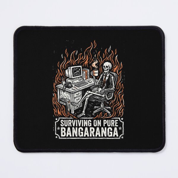 Item preview, Surviving on Pure Bangaranga Office Humor Linocut Style designed and sold by SplashTastic.