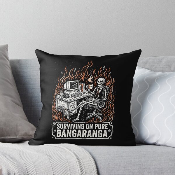 Item preview, Surviving on Pure Bangaranga Office Humor Linocut Style designed and sold by SplashTastic.