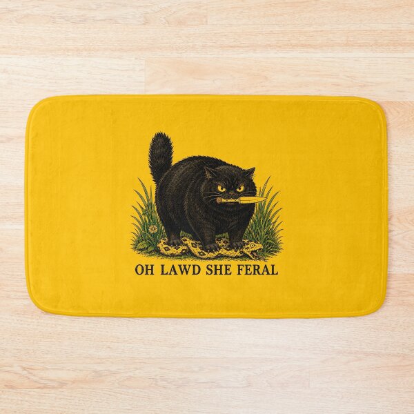 Item preview, Oh Lawd She Feral funny cat  designed and sold by zoes-ink.