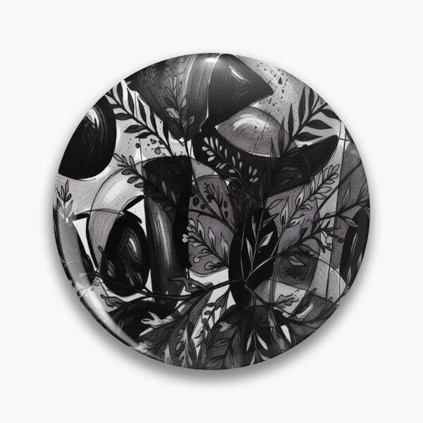 Item preview, Abstract Collision Botanical BR charcoal sketch geometric abstract design designed and sold by SmashingDeals.