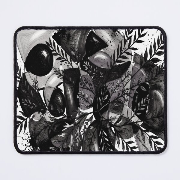 Item preview, Abstract Collision Botanical BR charcoal sketch geometric abstract design designed and sold by SmashingDeals.