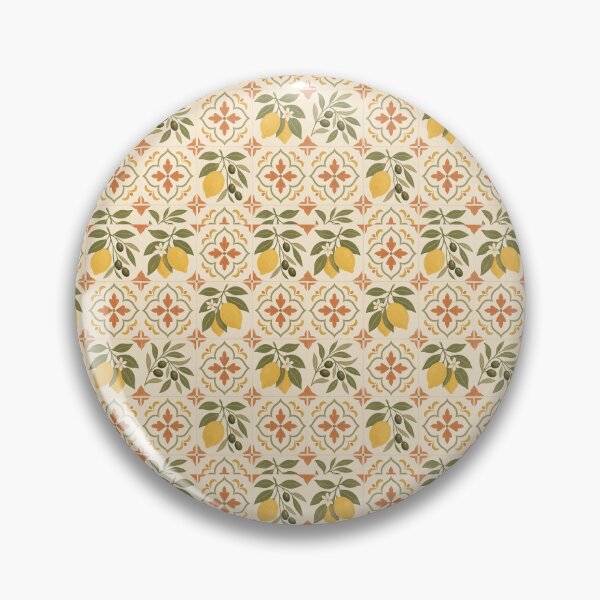 Item preview, Mediterranean Tile Pattern with Lemons and Olives designed and sold by Amber-Lyn-360.