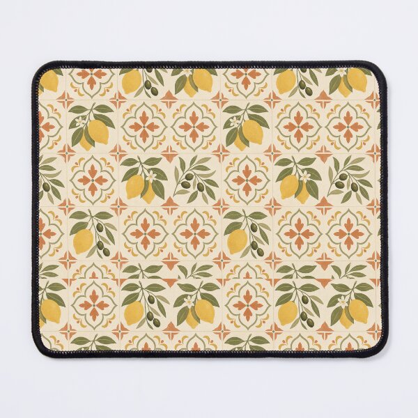 Item preview, Mediterranean Tile Pattern with Lemons and Olives designed and sold by Amber-Lyn-360.