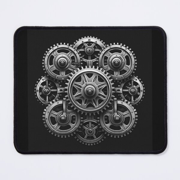 Item preview, Black and White Steampunk Gears – Mechanical Clockwork Art designed and sold by inkoutninja.