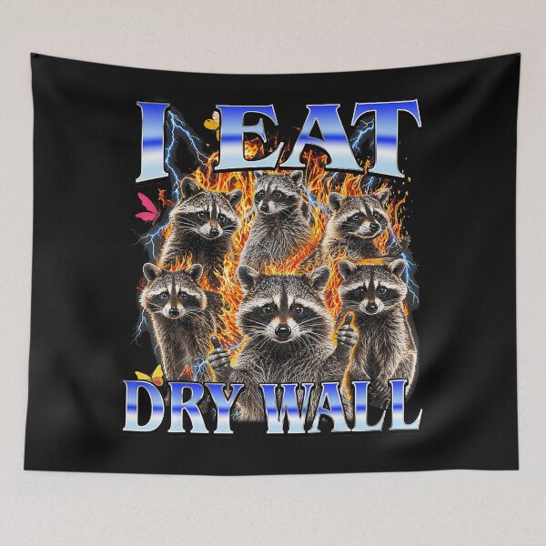 Item preview, Flaming Raccoon Chaos Meme With Vintage Trash Panda Energy designed and sold by Masonixem.