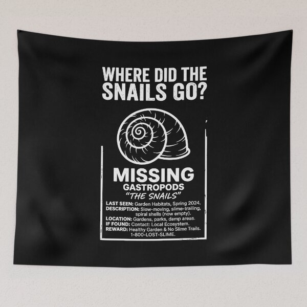 Item preview, Missing Gastropods Snail Graphic Missing Poster Art designed and sold by SplashTastic.